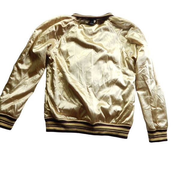 Pacsun Reversible Bomber Jacket Womens Purple And Gold Size M - Picture 4 of 10